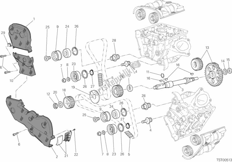 Todas as partes de Distribuzione do Ducati Hypermotard SP USA 821 2013